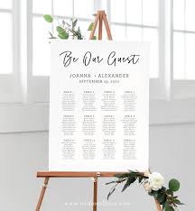 wedding seating chart sign be our guest sign printable