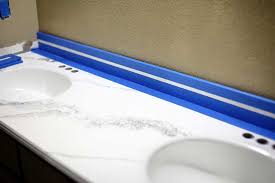 how to refinish bathroom vanity top
