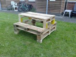 Here Are A Fun And Useful Way To Repurpose Pallet Read More Garden Pallettable Reclaimedpallet Pallet Picnic Tables Pallet Table Pallet Table Diy