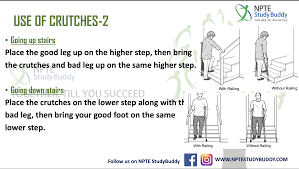 Up Down The Steps Using Crutches Board Exam Crutches Assistive Devices
