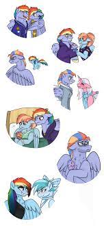 2602226 - safe, artist:abbi--arson, bow hothoof, clear sky, rainbow blaze,  rainbow dash, rainy day, scootaloo, wind sprint, windy whistles, oc,  oc:rapid winds, pony, g4, baby, baby pony, crying, headcanon, hug, long  description,