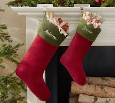 Daily updated stocking picture and movie galleries. Classic Velvet Personalized Stockings Red With Green Cuff Pottery Barn