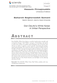 Wood is used to deaden the noise. Pdf Don Delillo S White Noise A Virilian Perspective