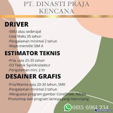 Sumatera kemasindo yang bergerak di bidang produksi kotak kemasan untuk perusahaan terkemuka seperti indofood, aqua, mayora, dll, membuka lowongan kerja untuk posisi operator forklift. Lowongan Kerja D3 Posisi Estimator Teknis Juli 2021