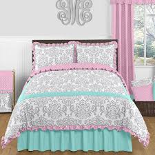 This collection uses the stylish colors of candy pink, turquoise blue, gray and white. Sweet Jojo Designs Skylar Candy Pink White Turquoise 100 Cotton Comforter Set Reviews Wayfair