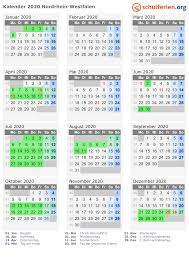 Hier finden sie die termine der sommerferien für das laufende (2021) und das kommende jahr (2022). Kalender 2020 Ferien Nordrhein Westfalen Feiertage