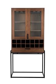 Arts & crafts oak antique sideboard china cabinet or bookcase, beveled glass. Travis Cabinet Zuiver