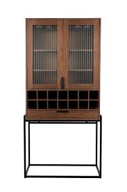 Oak antique china cabinet, server, pantry cupboard, mirror & columns #28733. Travis Cabinet Zuiver