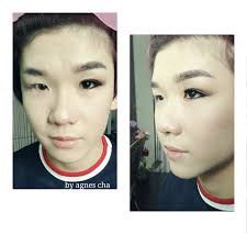 这次都是超级单眼皮眼妆，连小男生也疯狂...