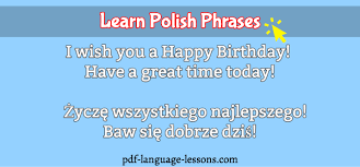 Birthday Wishes In German With Translation Happy Birthday In Polish Learn Polish Language Lessons Happy Birthday