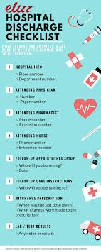 Hospital Discharge Checklist Infographic Hospital Social Work Nursing Care Plan Nursing School Tips
