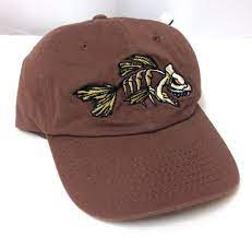 Dead Fish Skeleton Bones Hat Brown Cotton Relaxed Fit Men Women Outdoor Cap Nwt Hats Outdoor Cap Unisex Hat