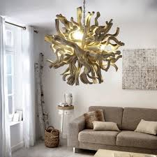 Suspension Bois Flotte Rivoli Bois Blanchi 4x40 Watts Diam 70 Cm Suspension Bois Flotte Lustre En Bois Flotte Bois Flotte
