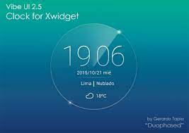 Pon un reloj en tu pantalla principal y obtén rápido acceso a las alarmas, a tu calendario y al clima. Vibe Ui 2 5 Weather Clock For Xwidget By Duophased On Deviantart