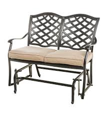 You don't neglect the cushions indoors so why forget about the ones outside? Park Grove Cast Aluminum Outdoor Bench Glider With Cushions Plowhearth