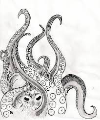 Draw a second, slightly smaller, circle overlapping the first. Quick Sketch Kraken By Sharabaraswamti On Deviantart