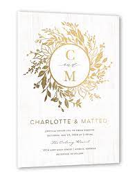 Garland Initials 5x7 Raised Foil Card By Lady Jae Shutterfly Initials Wedding Invitation Wedding Initials Wedding Invitations
