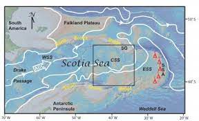 The scotia sea is a sea located at the northern edge of the southern ocean at its boundary with the south atlantic ocean. Physiographic Map Of Present Day Scotia Sea Image Eurekalert Science News