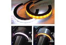 Dual Color Snap Front Led Motorcycle Fork Wrap Around Turn Signals From New Rage Cycles Cafe Racer Parts Cafe Racer Scrambler Motorcycle