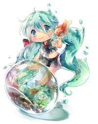 Pecera Miku Hatsune Chibi Anime Chibi Hatsune Miku