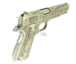Comes with we 1911 15 round magazine. We M1911a1 Classic Floral Pattern Gbb Pistol Silver Airsoft Tiger111hk Area
