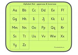 Use this worksheet to practice recognizing upper case letters in relation to their corresponding lower case letters. Alphabet Mat Uppercase And Lowercase Printable Teaching Resources Print Play Learn Lowercase A Printable Teaching Resources Uppercase And Lowercase