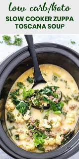 Slow Cooker Low Carb Zuppa Toscana Soup Recipe Slow Cooker Soup Toscana Soup Slow Cooker Recipes Healthy