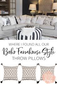 Textured throw pillows exude a sophisticated touch and add dynamics to your space. Where I Found All Our Boho Farmhouse Style Throw Pillows