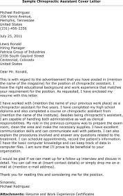 Chiropractic Assistant Cover Letter Chiropractic Assistant Cover Letter For Resume Resume