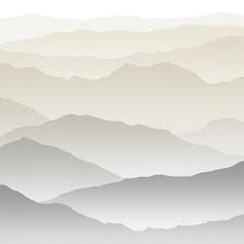 Pull off tape + fill in gaps. Wanderlust Gray Ombre Mountains Wall Mural