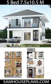 House Plans Idea 7 5x10 5 With 5 Bedrooms Sam House Plans Model House Plan 2 Storey House Design Dream House Plans