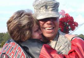 Deployed couple's moms meet at welcome home