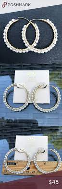 Gorgeous Handmade Pearl Hoop Round 2 Earring Womens Jewelry Necklace Pearl Hoops Pearl Necklace Earrings