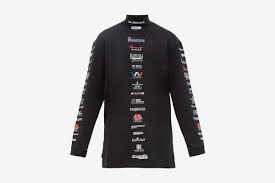 Balenciaga's expansive catalogue of branded tees reflect mr demna gvasalia's love of logos. Balenciaga Multi Logo High Neck Cotton T Shirt Hypebeast