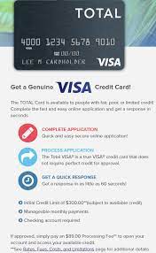 The card issuer (usually a bank) creates a revolving account and grants a line of credit to the cardholder, from which the cardholder. Total Visa Credit Card Review Please Read Before Applying 50 Of Credit Limit In Fees Doctor Of Credit