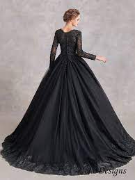 Gothic Black Ball Gown Wedding Dress Black Ball Gown Wedding Dress Long Sleeve Ball Gowns Wedding