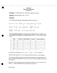 Practice Problems On Signals And Systems Homework 3 Ece 300 Docsity