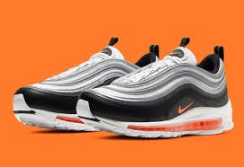 The nike air max 97 was first released in 1997. Nike Add Shoebox Orange To This Monochrome Air Max 97 House Of Heat