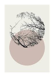 Winter Tree Circle Mask Tree Branch Circle Abstract Nordic Design Minimalist Poster Art Print Ready Digital Download Item In 2021 Posters Art Prints Poster Art Circle Art