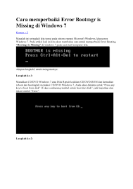 Jika windows 7 bootmgr is missing, makasebenarnya anda tidak sendirian. Cara Memperbaiki Error Bootmgr Is Missing Di Windows 7