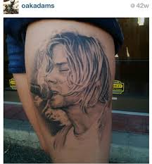 My Kurt Cobain Portrait Done By Oak Adams Painted Temple Tattoo Kurt Cobain Tattoo Temple Tattoo Musician Tattoo