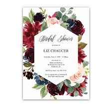 Geometric Bridal Shower Invitation Floral Burgundy Blush Navy Bridal Shower Wine Purple Bridal Shower Bridal Shower