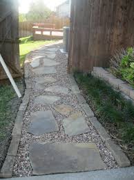 Slate Walkways Stone Walkways Are A Great Solution For Uneven Yards Or Areas With Backyard Walkway Pathway Landscaping Walkways Paths