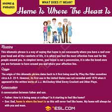It's a flippant remark that often gets tossed casually into conversation, yet it could be doing you more harm than good. Home Is Where The Heart Is What Does This Popular Idiom Mean 7esl