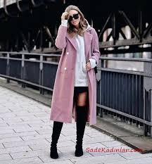 2019 Bayan Kase Kaban Modelleri Pembe Uzun Yakali Cepli Onden Dugmeli Moda Moda Trendleri Yeni Moda