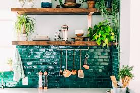 The homeowner uses green ceramic tiles to cover the backsplash. Kitchen Backsplash Tile Ideas Pictures Designs Apartment Therapy