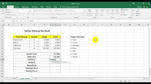 Mengenal Fungsi Statistik Pada Excel Apa Saja Youtube