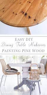 How To Paint Pine Furniture Pine Table Makeover Songbird Pine Furniture Pine Dining Table Table Makeover