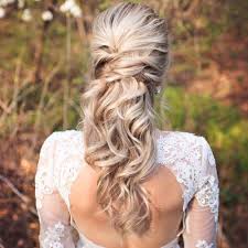 Once the braid is secured, pancake it by tugging at small pieces of your. Half Up Half Down Wedding Hairstyles 50 Stylish Ideas For Brides