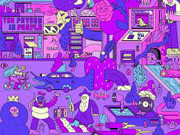 The great collection of kid wallpapers for desktop, laptop and mobiles. The Future Is Purple Illustration By Cezar Berje Desktop Wallpaper Art Illustration Trill Art
